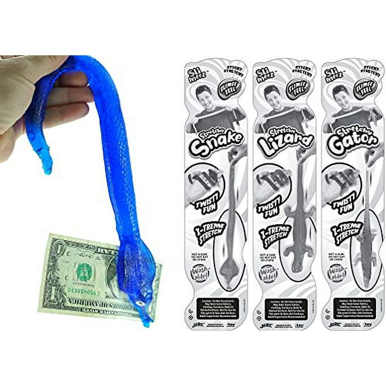 JA-RU Giant Sticky Snake, Crocodile, Lizard Toy Pack, Stretchy