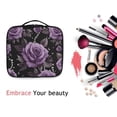 thumbnail image 6 of FORMRS Travel Makeup Bag Large Capacity Train Case Cosmetic Organizer with Adjustable Dividers, Black Roses, 6 of 8