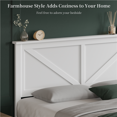thumbnail image 4 of Yaheetech Queen Farmhouse Bed Frame with Headboard & Wood Slat Support, White, 4 of 7