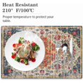 thumbnail image 4 of Boho Place Mats Indoor Set of 4 Retro Ancient Wipeable Placemats Linen Fabric Washable Heat Resistant Placemats for Kitchen Dining Tables, 12x18 Inches, 4 of 5