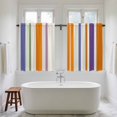 thumbnail image 4 of Burnt Orange Striped Tier Curtains 54 Inch Length, Farmhouse Thin Line Modern Abstract Cafe Short Curtains for Bathroom Over Sink, Small Kitchen Curtain Light Filtering Drapes 2 Panels 27.5"Wx54"L, 4 of 8