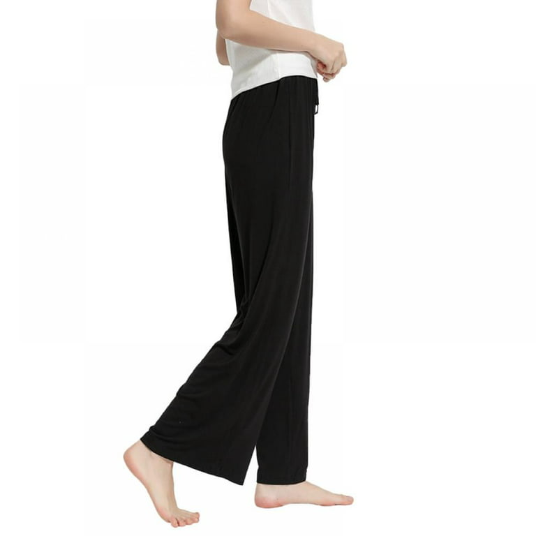 Women's Yoga Lounge Pants Comfy Modal Pajama Pants Casual Stretch Pant  Drawstring Palazzo Lounge Pants Wide Leg for All Seasons,Plus Size  Sleepwear