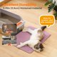 thumbnail image 5 of Alfombrilla de arena para gatos Petinstinct de doble capa en forma de panal rosa, 5 of 8