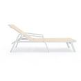 thumbnail image 6 of LeisureMod Marlin Patio Chaise Lounge Chair With Arms Aluminum Frame Light Brown, 6 of 12