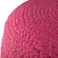 thumbnail image 4 of Lydia Boho Round Pouf in Pink, Natural Braided Jute, 4 of 7