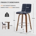 thumbnail image 2 of Foreate 26" Swivel Counter Height Bar Stool, Set of 2, PU Leather, 440LBS Capacity, Mid-Century Modern Design for Kitchen & Bar, 2 of 8