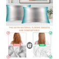 thumbnail image 3 of Turquoise Grey Pillow Cases King Size Set of 2, Smooth Satin Pillowcase for Hair and Skin, Gray Farmhouse Modern Rustic Decorative Cooling Bed Pillow Covers with Zipper, 20x36 Inches, 3 of 5