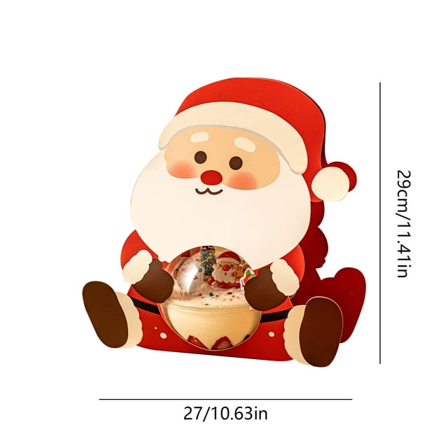 Leodye 1pcs 5pcs Christmas Cake Box Handheld Cake Balls Christmas Balls Transparent Snacks Baking Packing Boxes Fruit Packaging Boxes-11.41x10.63x2.95in