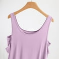 thumbnail image 6 of ibuvkizy Nightgowns for Women Pajama Dress with Built in Bras Pads Nightshirt Dress Women's Fashion Solid Color Round Neck Sleepwear Sleeveless Nightdress Purple XL, 6 of 7