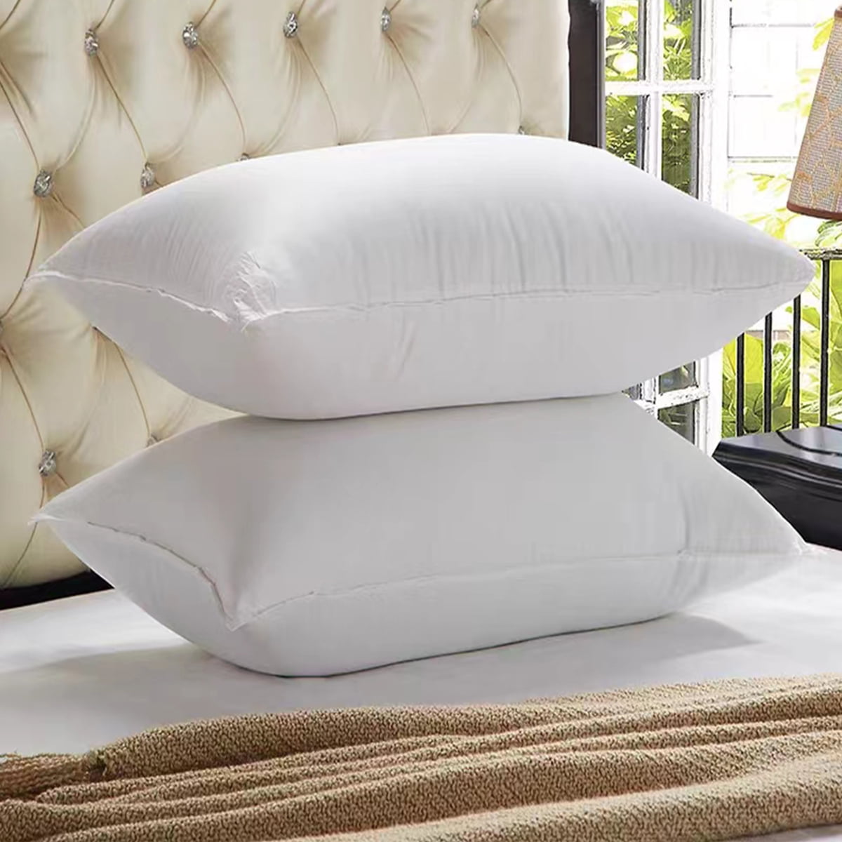 Phantoscope 100% Cotton Stuffer Square Decorative Throw Pillow Insert, 18 inch x 18 inch, 1 Pack