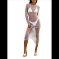 thumbnail image 1 of Vestido de Transparente con Perlas y Diamantes de Imitación para Mujer. Traje de Baño Tipo Bikini. L, 1 of 10