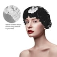 thumbnail image 2 of KLL Vintage Black white Plant skull Pattern Shower Cap & Bath Cap for Women,Reversible Oversized Waterproof Shower Caps for all Hair Lengths,Elastic Reusable Bathing Hair Cap, 2 of 6