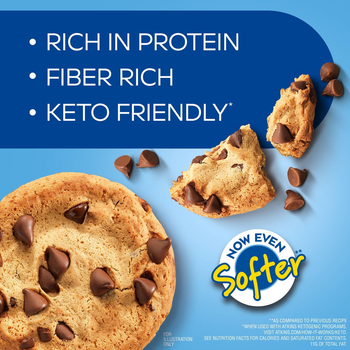(3 pack) Atkins Chocolate Chip Cookie 4PK