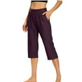 thumbnail image 7 of Gfyviroh Stretch Women's Capri Jeans Loose Wide Leg Casual Capri Pants Lightweight Plus Size Cropped Trousers with Pockets, 7 of 7
