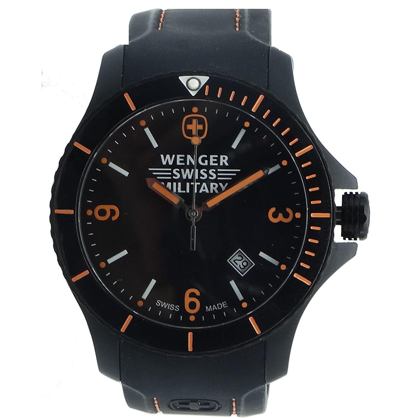 Wenger Women's 43mm Black Silicone Band Steel Case Sapphire Crystal Swiss  Quartz Analog Watch 79031