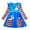 Blue, variant on 2-8T Girl Ruffle Long Sleeve Dress Child Cartoon Rainbow Cotton Casual Pleated Twirly Dress
