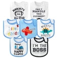 thumbnail image 2 of 7Pcs Cotton Waterproof Baby Bibs Adjustable Hook Loop Closure Infant Bib Unisex Blue Newborn Babies&nbsp;Infant Food Bibs Keepsake Baby Gift for Drooling Feeding Eating Teething, 6-12 Months, 2 of 6