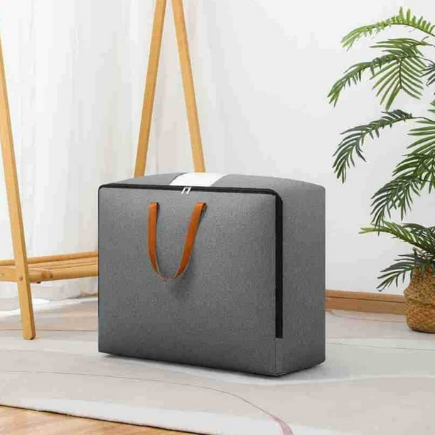Large Reusable Storage Bags With Strong Handles & Zippers, Heavy Duty Washable Moving Bag, Closet, Underbed Organizer For Bedding, Blanket
