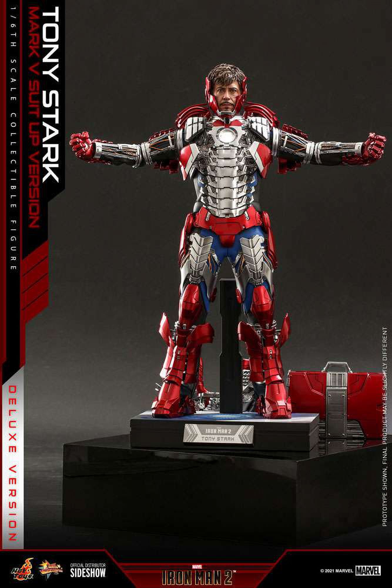 Marvel Movie Masterpiece Diecast Iron Man Mark V Collectible Figure (Deluxe Version)