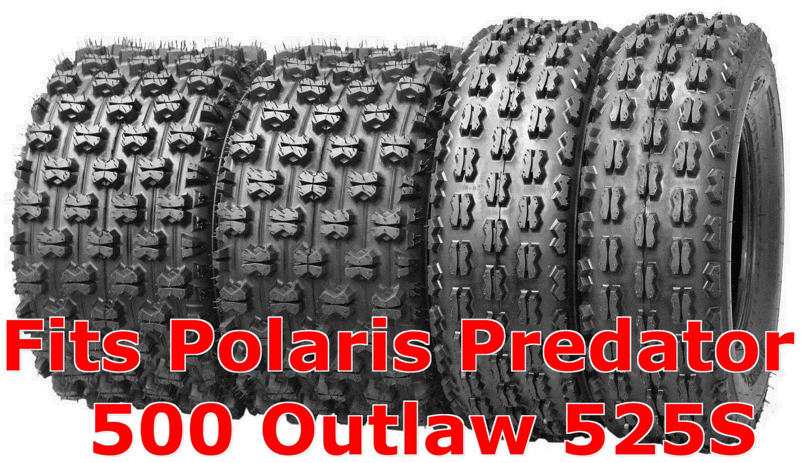 Set 4 ATV Tires 21x7-10 & 20x11-9 Polaris Predator 500 Outlaw 525S Racing Tire 