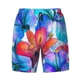thumbnail image 4 of Lsque Mens Swim Trunks Bright Flowers Pattern - Bathing Suit Compression Liner - Beach Swim Shorts Swimwear - (S-3XL) - Stretch Quick Dry -Large, 4 of 9