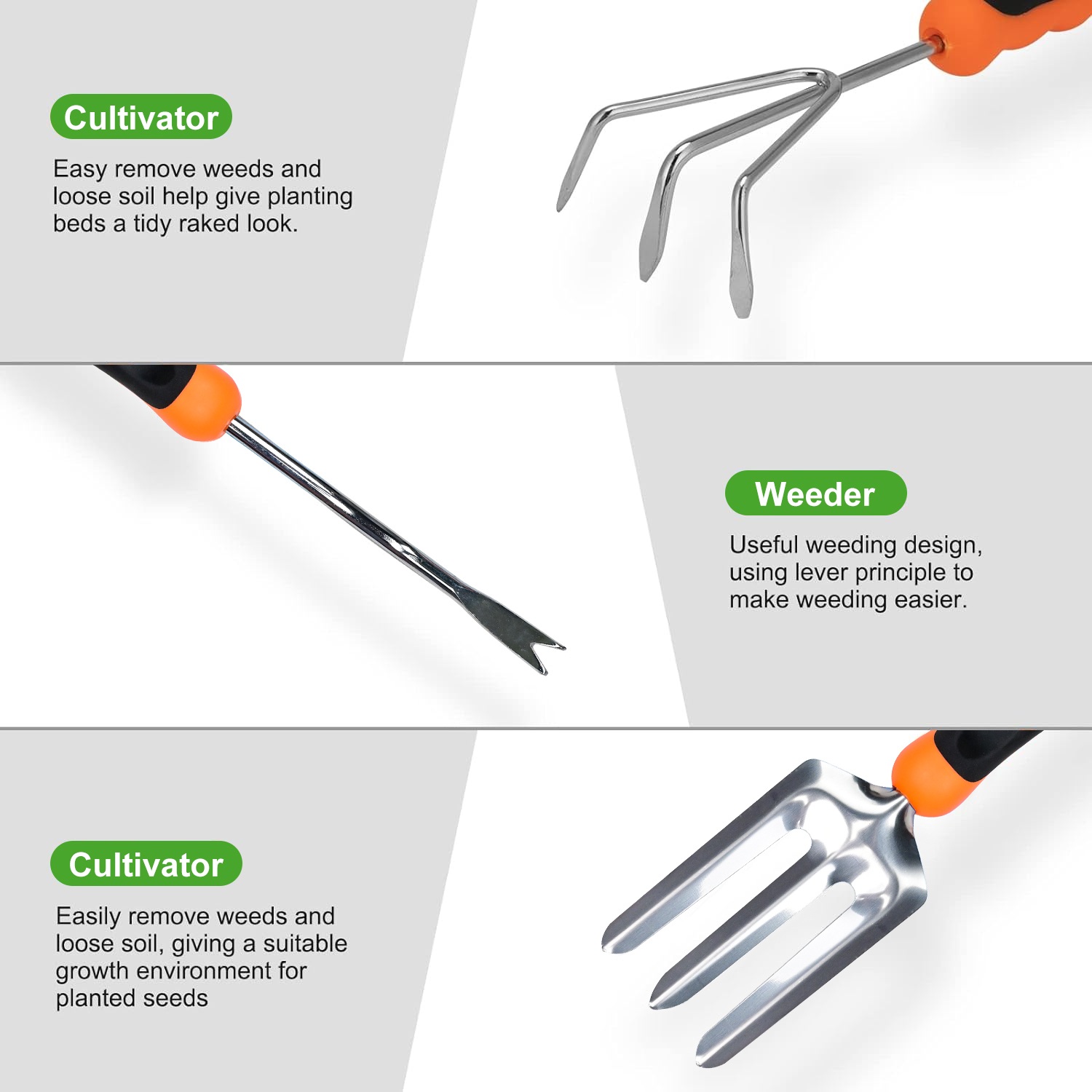 Foukus Stainless Steel Garden Tool Set with Tote Bag photo 4