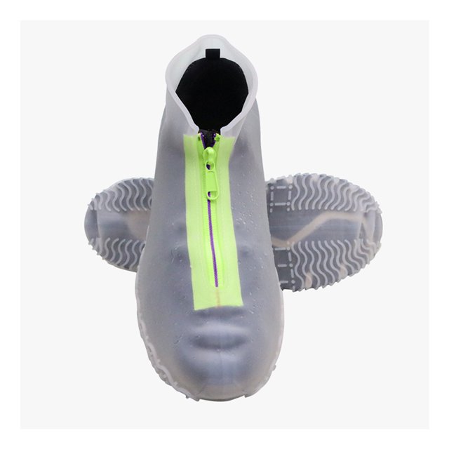 1 par de cubiertas de silicona para zapatos Unisex para mujer y hombre, cubiertas impermeables para zapatillas, Protector de lluvia, accesorio Accesorios de calzado Transparente, cremallera verde L Qarigey AP012537-03