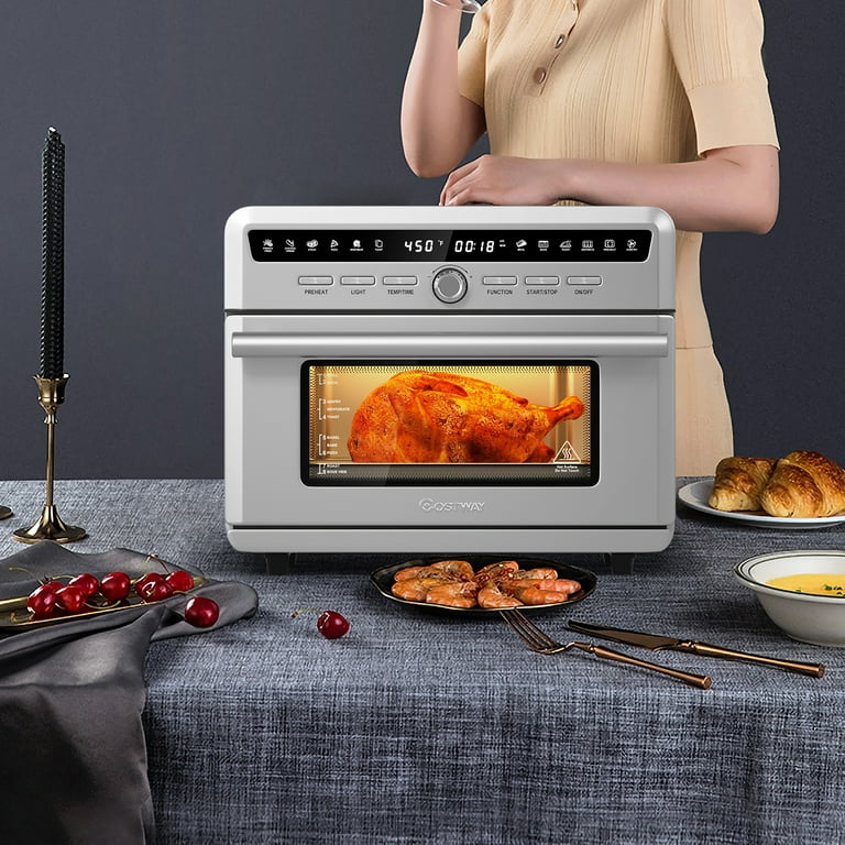 COSTWAY Air Fryer Toaster Oven, 7-in-1 Convection Countertop Oven with  Auto-Shut-Off, Timer, Accessories & Cookbook, 1800W, 21.5 QT Air Fryer  Toaster