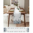 thumbnail image 6 of Wildflowers Short Table Runners 36 Inches, Cotton Linen Fabric Table Runner Dresser Scarf, Dragonfly Floral Bud Botanical Retro Blue Tablerunner for Party/Kitchen/Dinner/Wedding Decor 13''x36'', 6 of 7