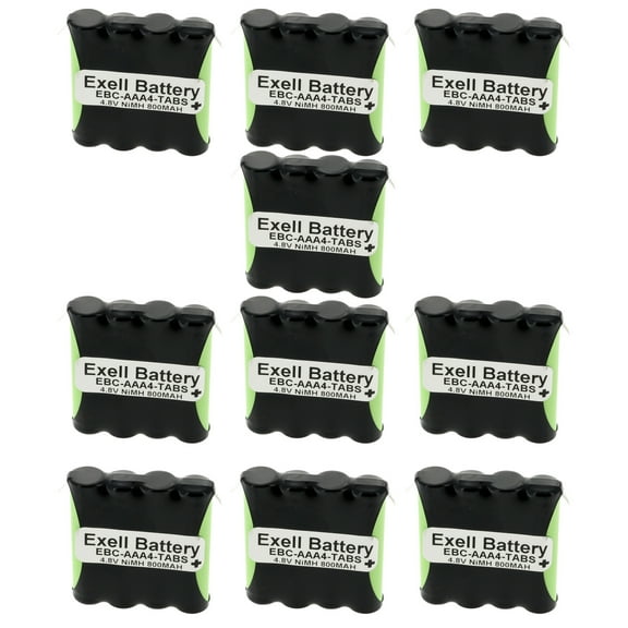 10x Exell 4.8V 800mAh NiMH Custom Battery Pack w/Tabs for RC FRS Two-Way Radio