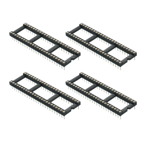 4pcs DIP IC Chip Socket Adapter Round Pin 48P 2.54mm Pitch IC Socket for PCB Board Chip, 15.2mm