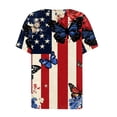 thumbnail image 5 of Vetsdori Summer T Shirts for Women American Flag Graphic Pullover Short Sleeve Independence Day V-Neck Fashion , Casual Red White and Blue Womens Tops July 4th, 5 of 9