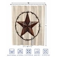 thumbnail image 4 of Split Shower Curtain for Transfer Bench, Texas Star Farmhouse Fabric Shower Curtains for Bathroom, Western Country Stars Retro Tub Sliding Transfer Bench Waterproof Bath Curtains 72"x96", 4 of 9