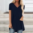 thumbnail image 2 of Patlollav Womens Clearance Tops,Women's Long Shirts Short Sleeve T-Shirts Oversize Plus Size Basic Tee Tunic Tops, 2 of 6