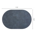 thumbnail image 6 of 6 Pcs Leather Oval Placemats for Kitchen Dining Table Decor Heat Resistant Table Placemats Wipeable Table Mat Blue/Yellow 17.3x11.8inch, 6 of 6