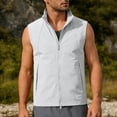 thumbnail image 2 of FRSASU Men's Outerwear Windproof Lightweight Softshell Vests Sports Sleeveless Jacket for Golf Hiking Fishing Running Gray, 2 of 9