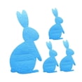 thumbnail image 3 of 4 piezas de soportes para cubiertos con forma de conejito de Pascua, fundas para vajilla de comedor, utensilios azul, 3 of 9