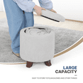 thumbnail image 5 of MoNiBloom Storage Ottoman with Padded Seat, Modern Cotton-linen Footrest, Round Seat Stool, for Entryway Living Room, Light Gray, 5 of 8