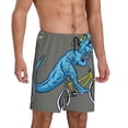 thumbnail image 2 of Gaeub Fun Riding Dinosaur Printed Men's Short Pajama Pants, Lightweight Lounge & Sleep Bottoms Keep You Cool - XX-Large, 2 of 9