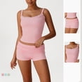 thumbnail image 3 of PISONIC Women's Two Piece Outfit Lace Trim Top and Shorts Set 2 Piece Lounge Sets Gym Yoga Athletic Clothes, 3 of 8