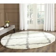 thumbnail image 3 of SAFAVIEH Montreal Cebrail Geometric Diamonds Shag Area Rug, Ivory/Grey, 4' x 4' Square, 3 of 11