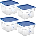 thumbnail image 1 of Contenedores de almacenamiento de alimentos CURTA, paquete de 4, policarbonato cuadrado de 12,0 L, 1 of 7