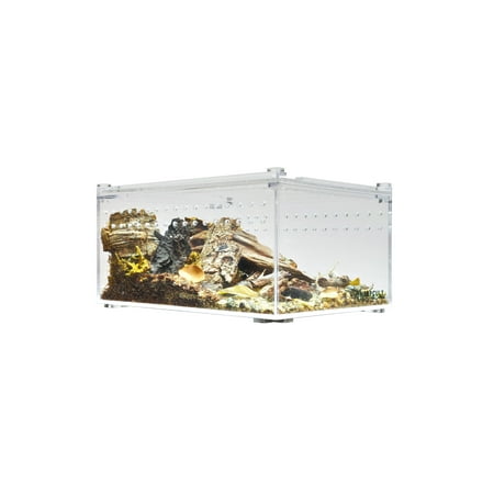 YKL10B HerpCult Acrylic Terrarium Enclosure with Magnetic Lid Small Flat (8" x 6" x 4")