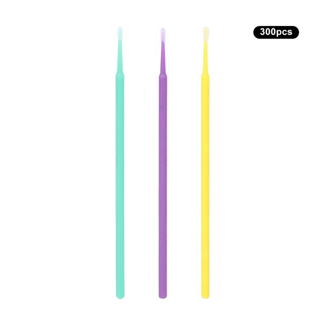 300 Uds maquillaje desechable multifuncional microcepillo microhisopo verde púrpura amarillo