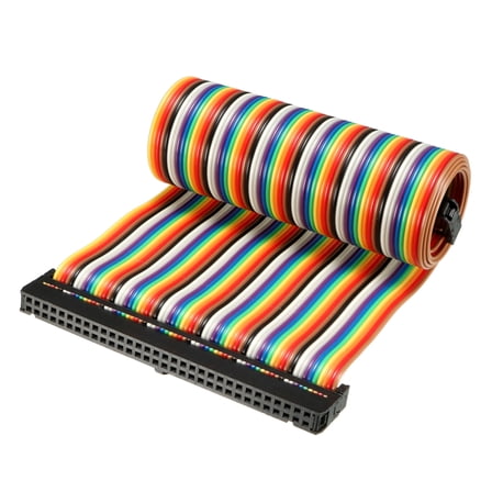IDC 64P Wire Flat Rainbow Ribbon Cable 48cm 2.54mm Pitch 3pcs