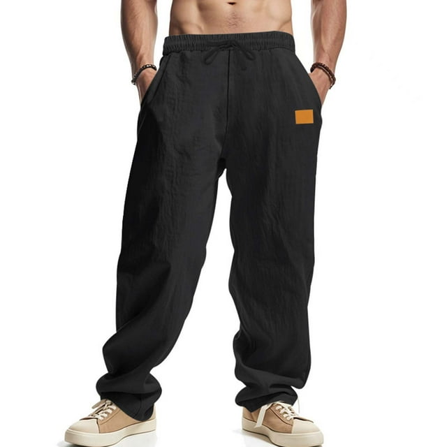 LOVZFMLL Pantalon de Travail Homme Couleur Unie Uni Décontracté Extérieur Mode Coupe Droite Pantalon de Plage