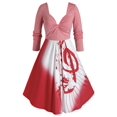 thumbnail image 1 of Tamaño más Giro de las notas musicales de vestir de manga larga Rosegal Vestidos casuales de talla grande, 1 of 5