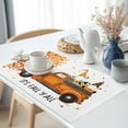 thumbnail image 3 of Gnome Orange Truck Placemats Set of 12 It's Fall Y'll Pumpkin Fall Maple Leaf Heat Insulated Linen Place Mats, Washable Stain-Proof Table Mats for Dining Tables Holiday Decor 13x19inch, 3 of 9