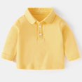 thumbnail image 2 of Staki Toddler Polo Shirt Boys Long Sleeve Polo Shirt Athletic Casual Top Polo for Kids(Yellow,12-18 Months), 2 of 5