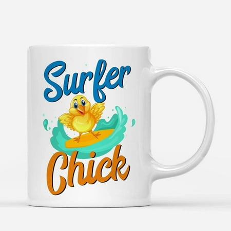 

Coffee Mugs Summer Surfer Chick Cute Gifts for Surfing Girl Surf Lovers Catch Waves Instructor Coffee Lovers 11oz 15oz White Mug Christmas Gift